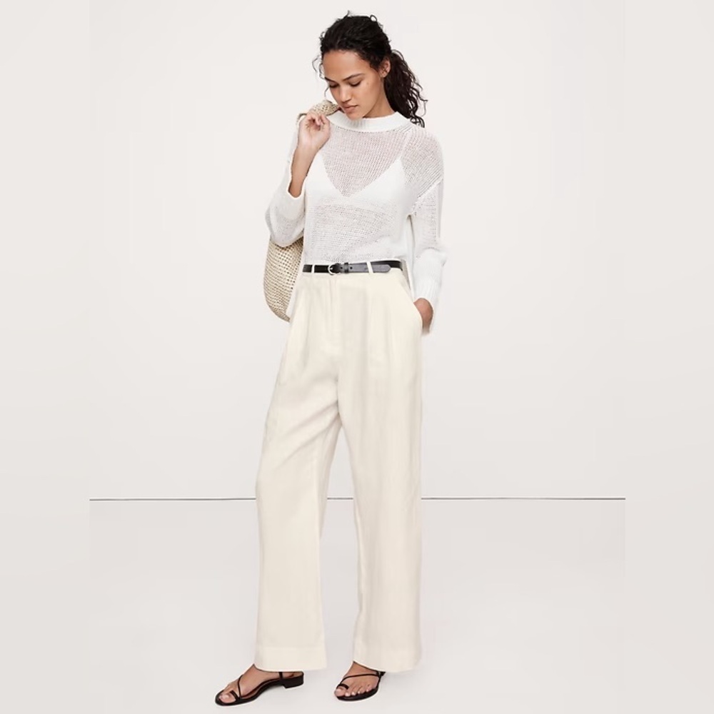 NWT! Banana Republic Soho High-Rise Wide-Leg Linen Pant - Size 6 & 16 📀1️⃣2️⃣